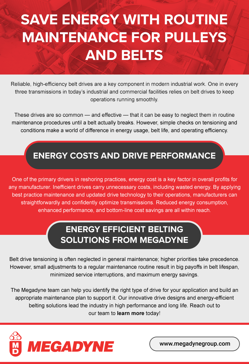 Save Energy with Routine Maintenance for Pulleys and Belts